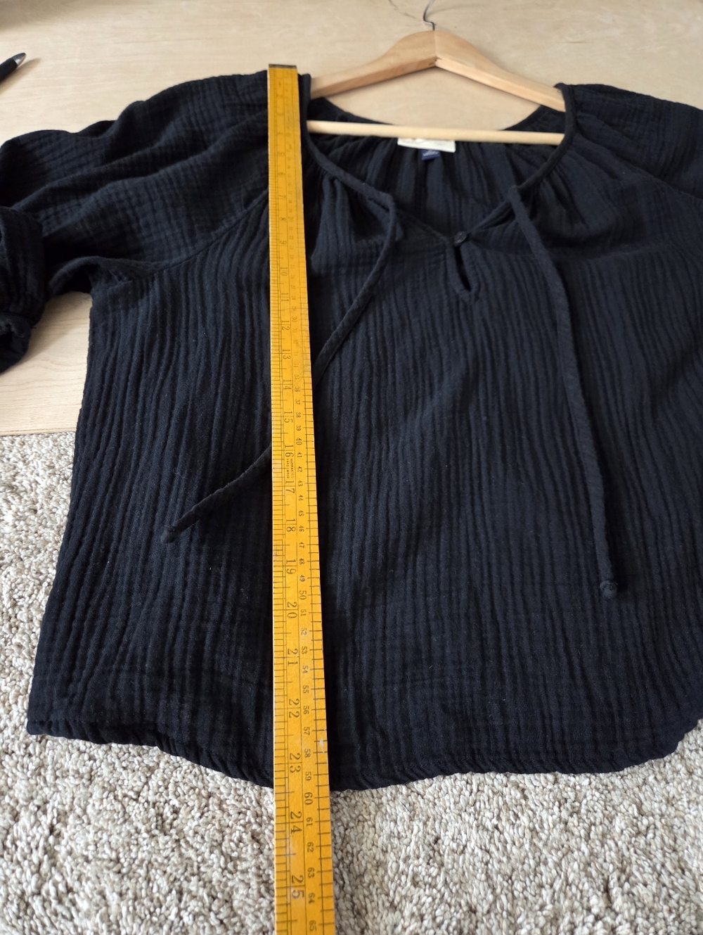 Universal Thread BlackCotton Guazdle Puff Long Sleeve Blouse - Picture 6 of 10